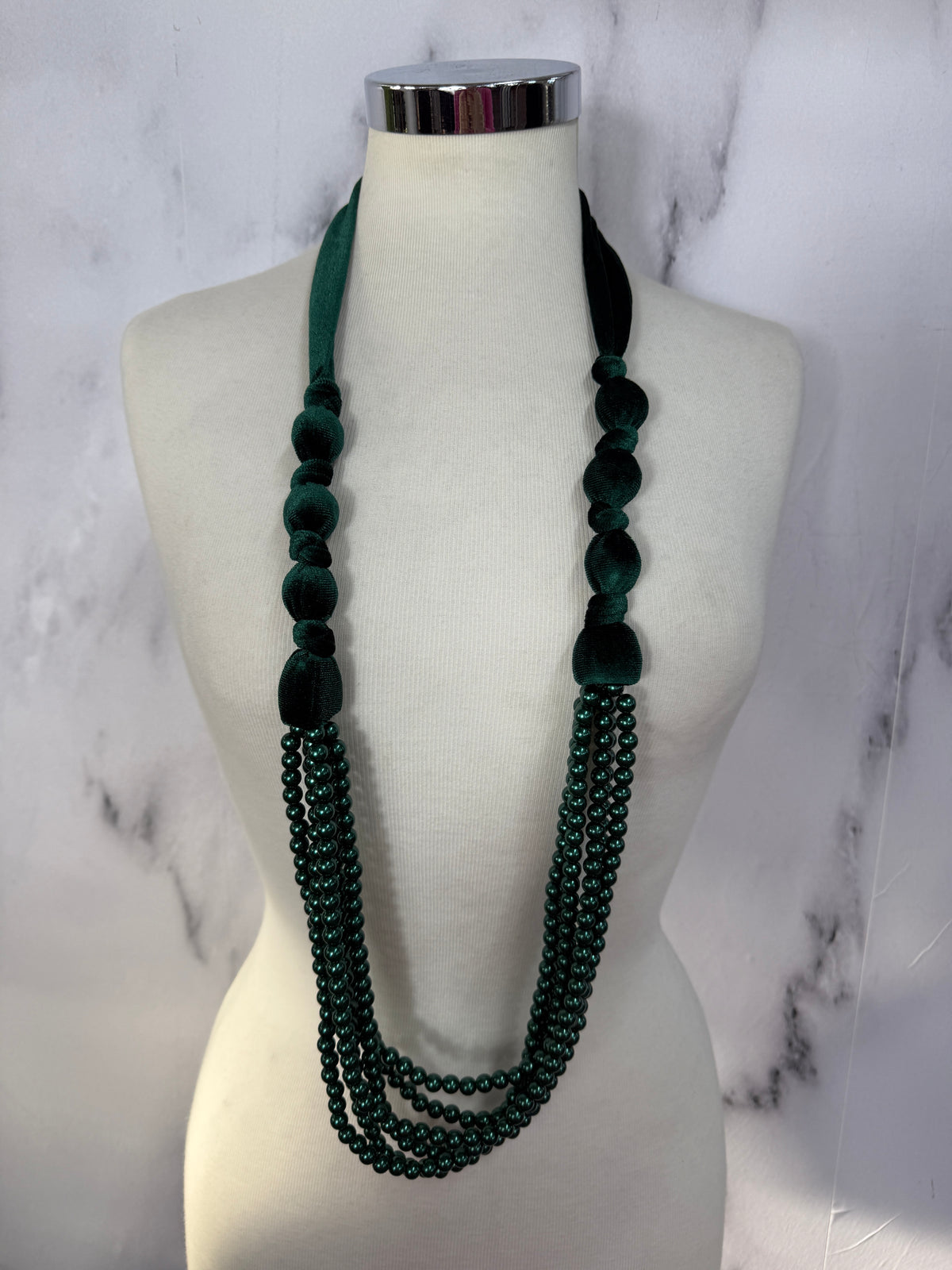 Collana fili ciniglia con perle