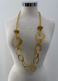 Collana catena oro con cerchi colorati