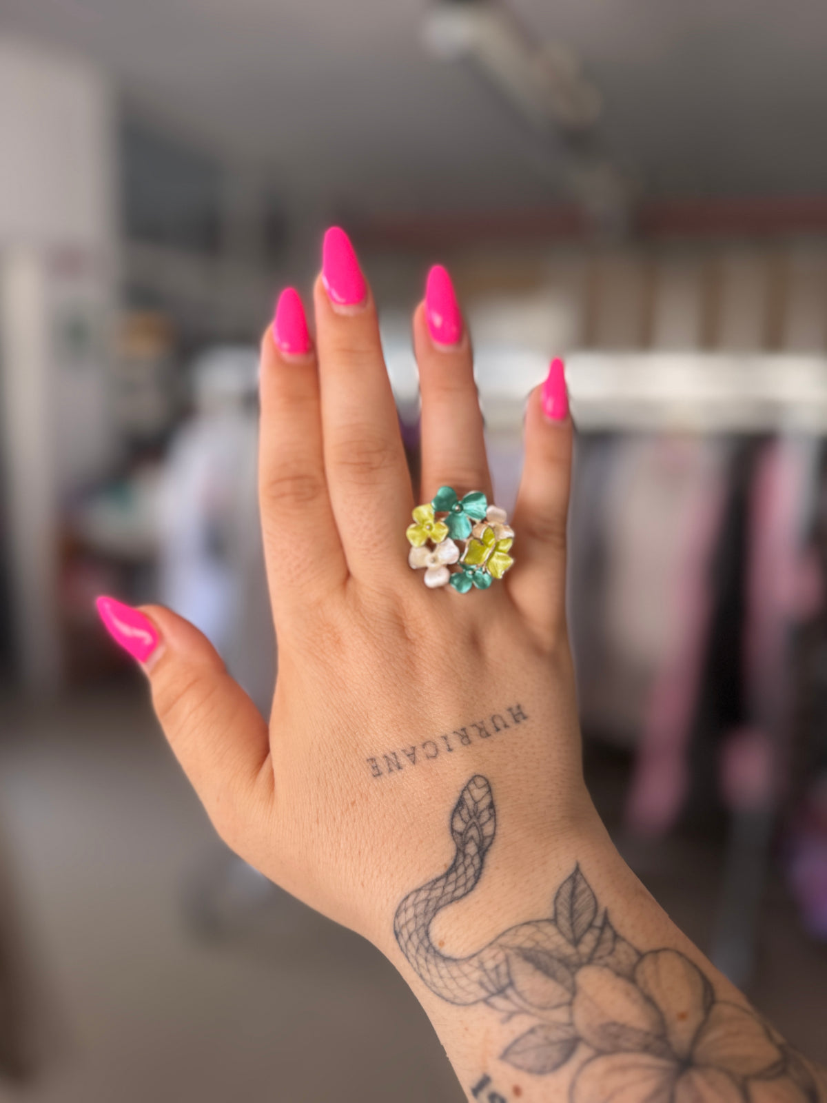 anello fiori verde
