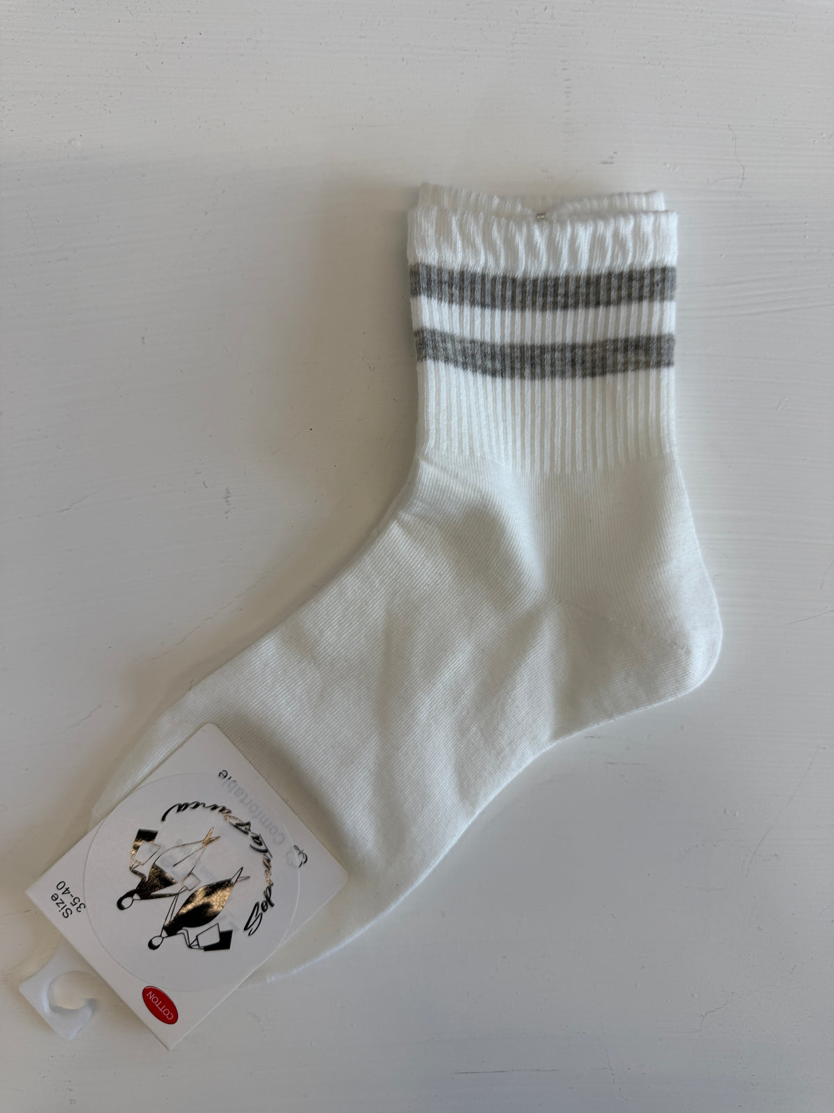 Double stripe cotton sock