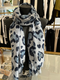 Scarf Gold Dotted Hearts
