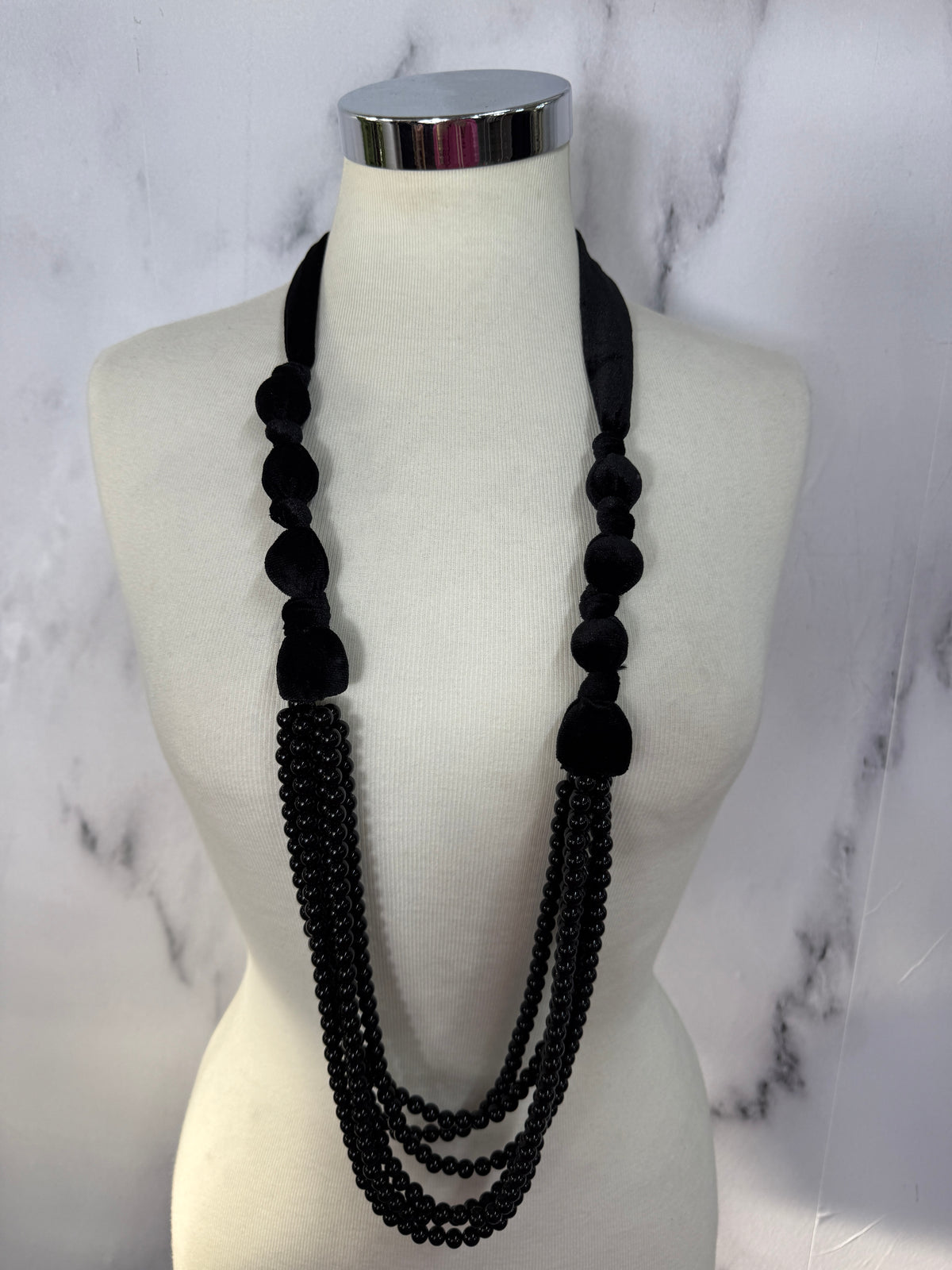 Collana fili ciniglia con perle