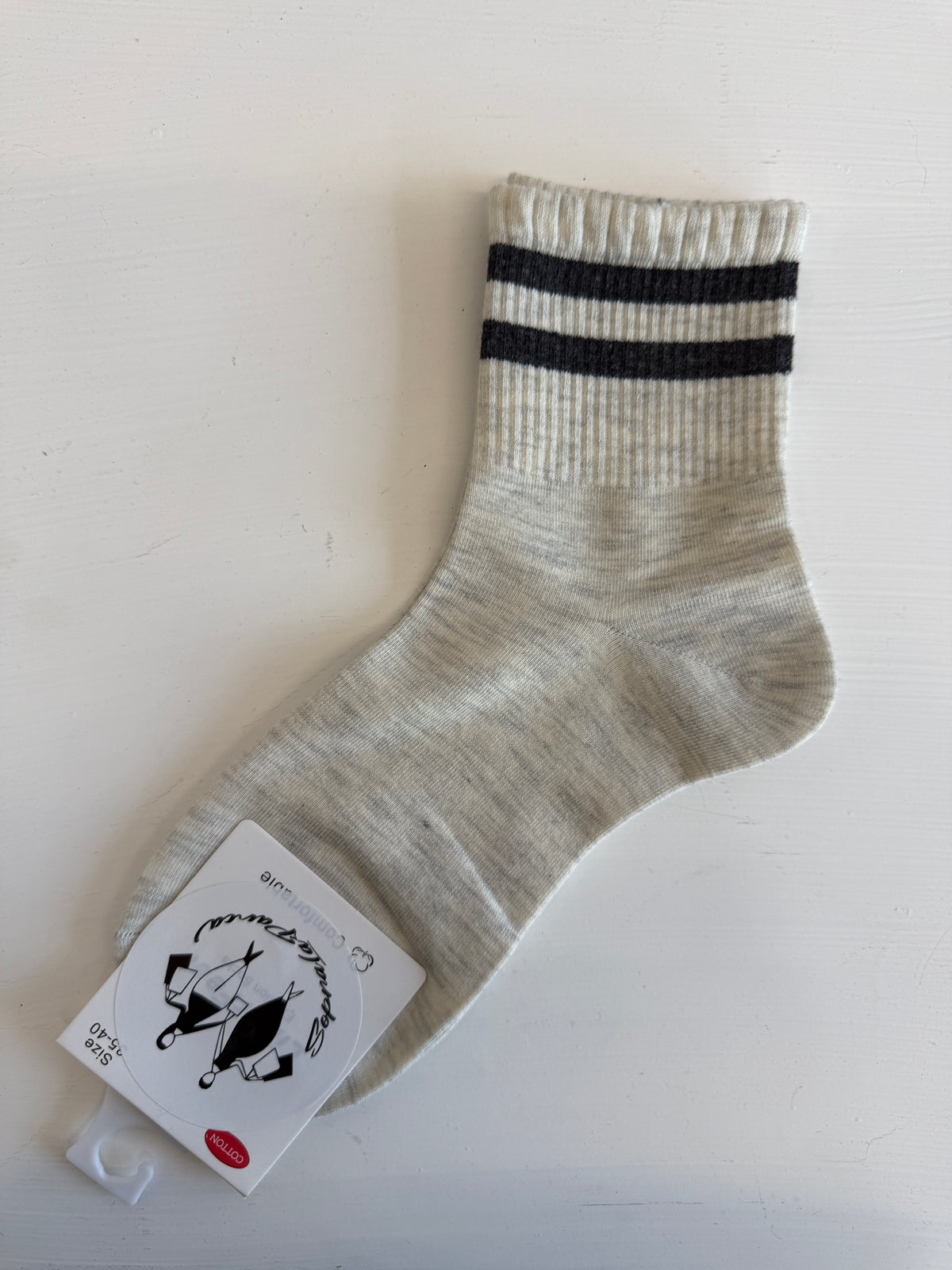 Double stripe cotton sock