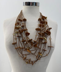 Collana fili elasticizzati con sassolini oro