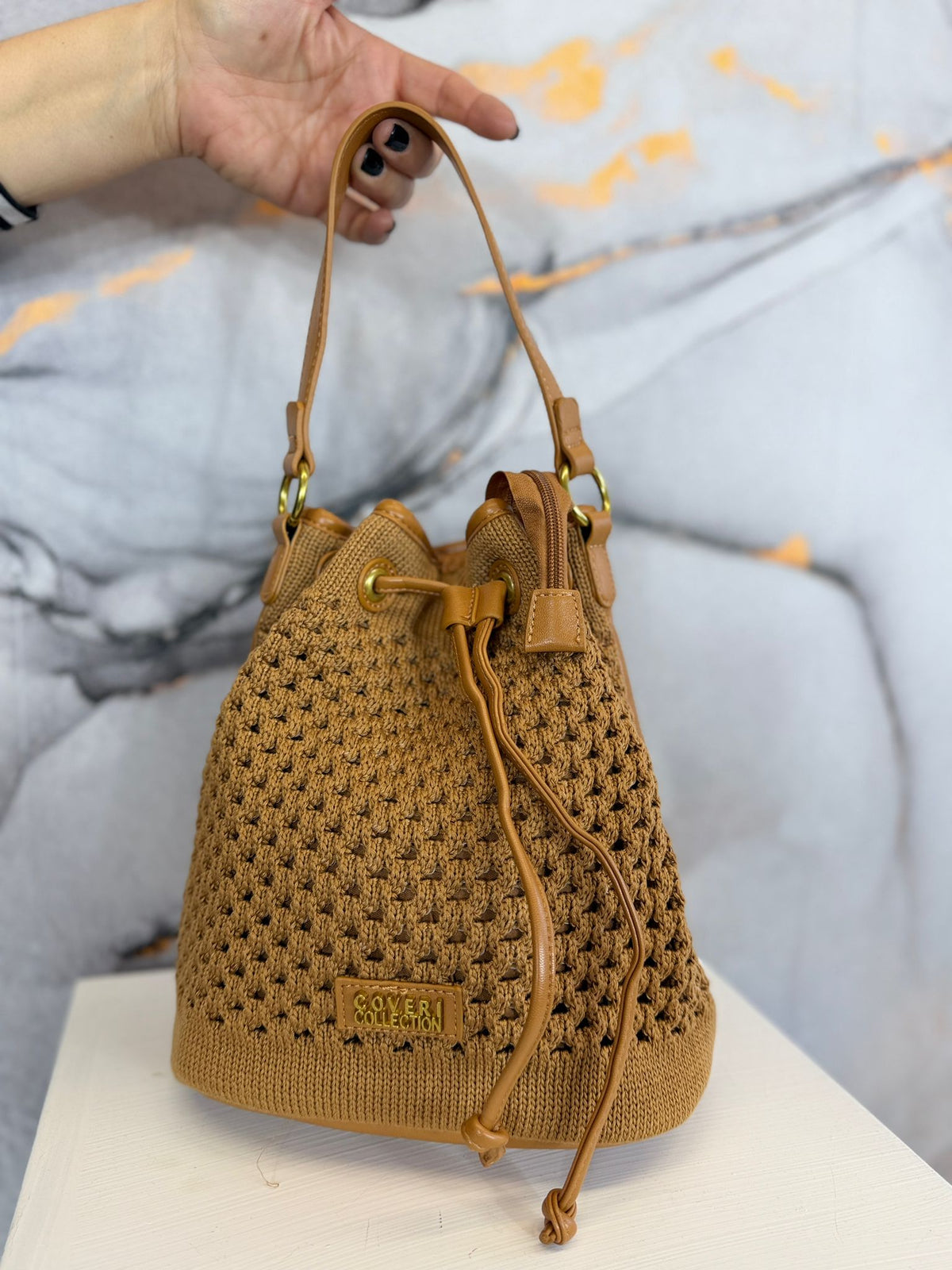Crochet bucket bag