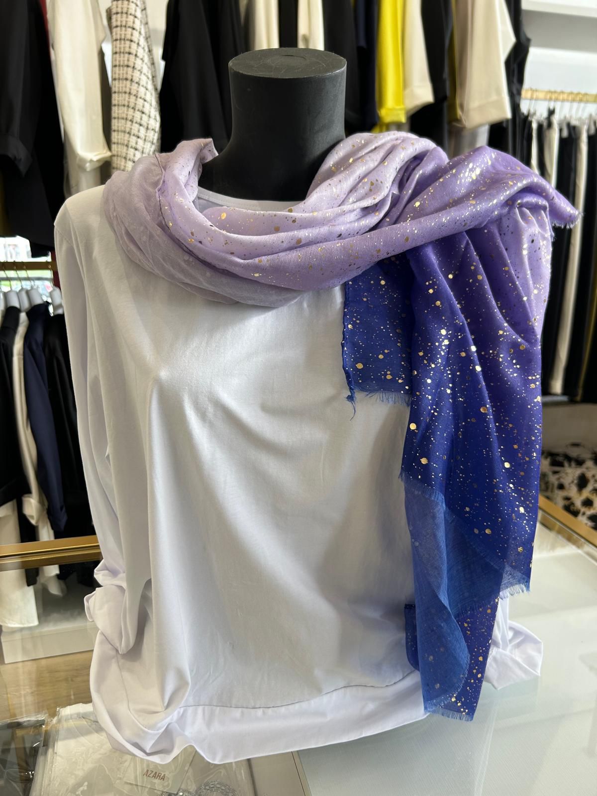 Gold splashed scarf
