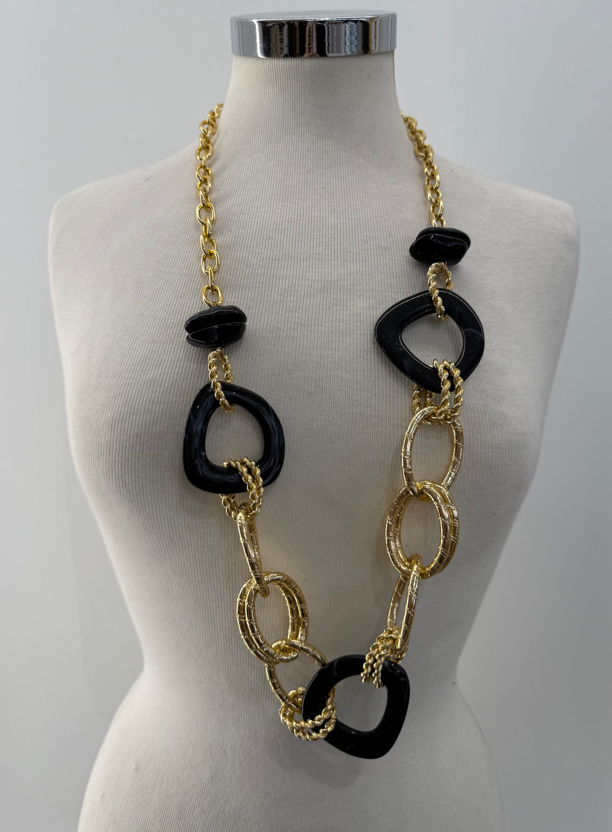 Collana catena oro con cerchi colorati