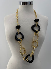 Collana catena oro con cerchi colorati