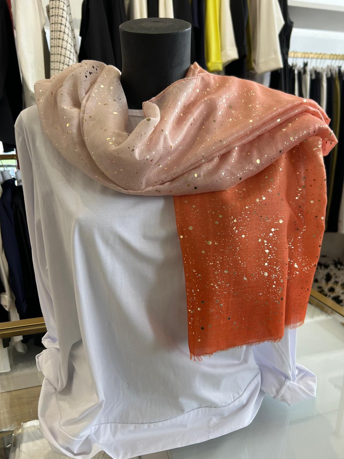 Gold splashed scarf