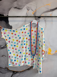 Casacca Dea FANTASIA POIS COLORATI BIANCA