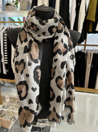 Scarf Gold Dotted Hearts