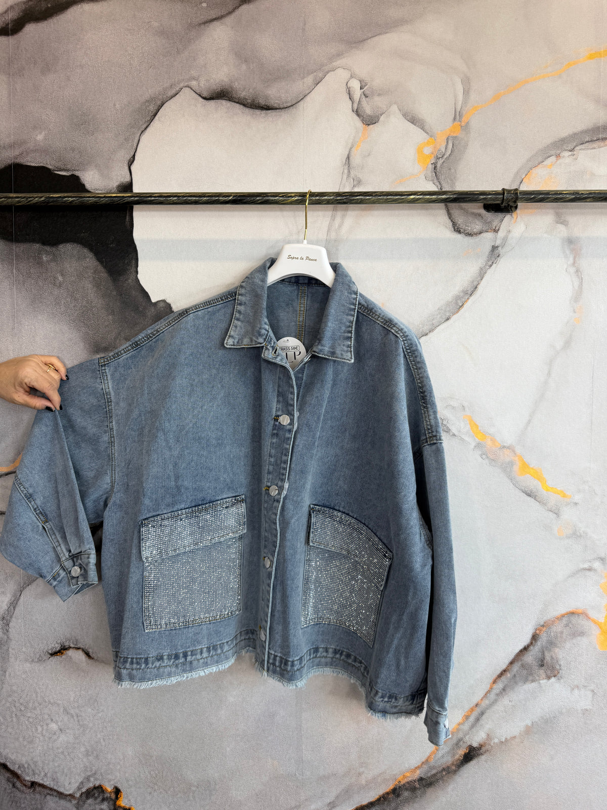 Giacca di jeans Strass