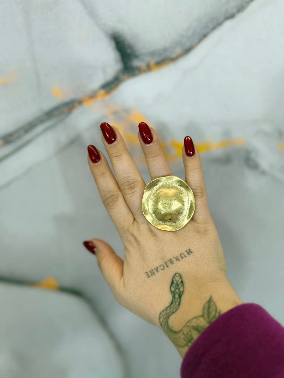 Domed stretch shield ring