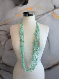 Beaded multi-strand necklace