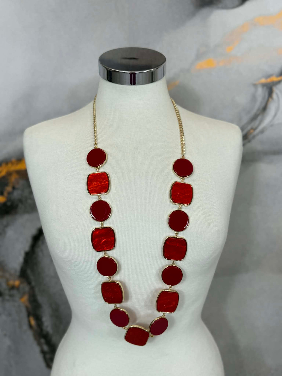 Squares and circles necklace