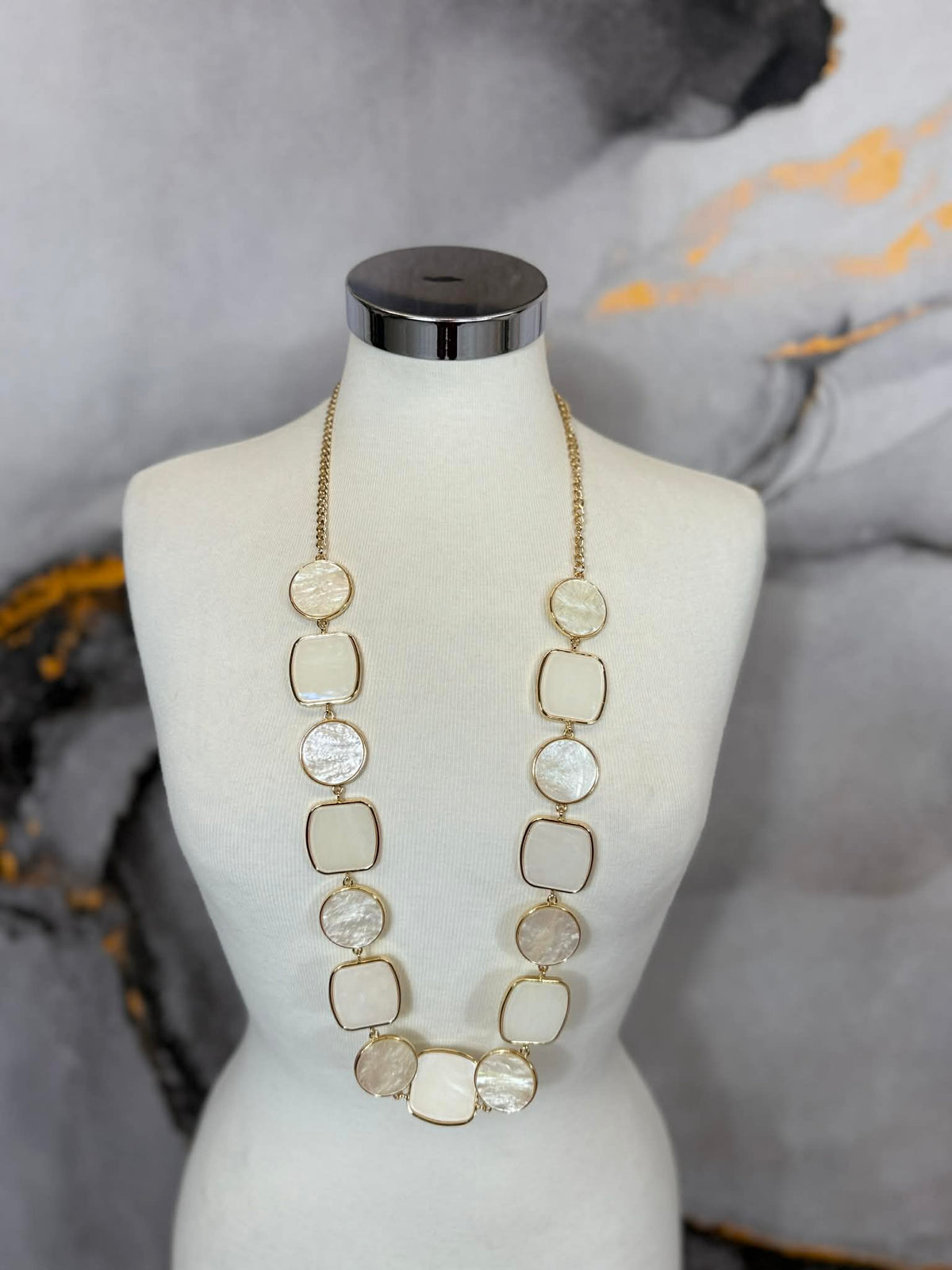 Squares and circles necklace